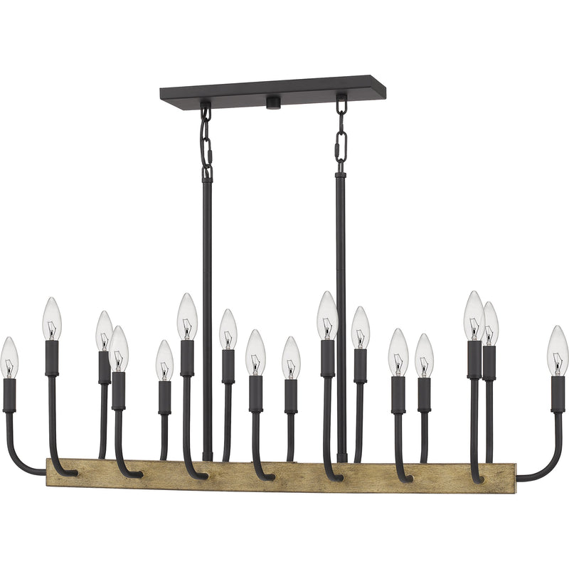 Coda - Linear chandelier 16 light earth black - COD139MBK