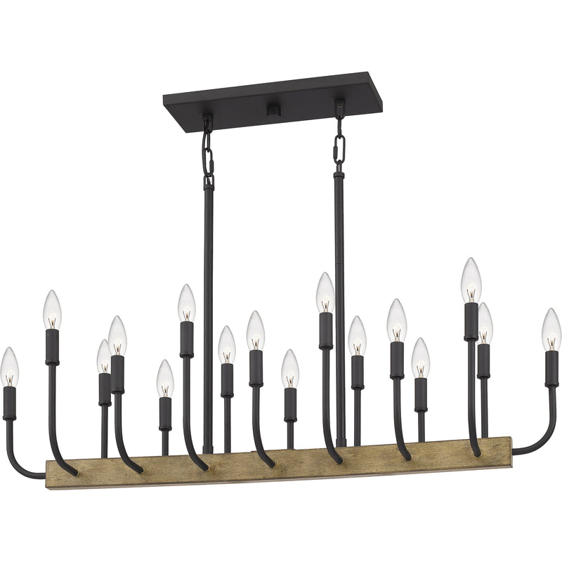 Coda - Linear chandelier 16 light earth black - COD139MBK