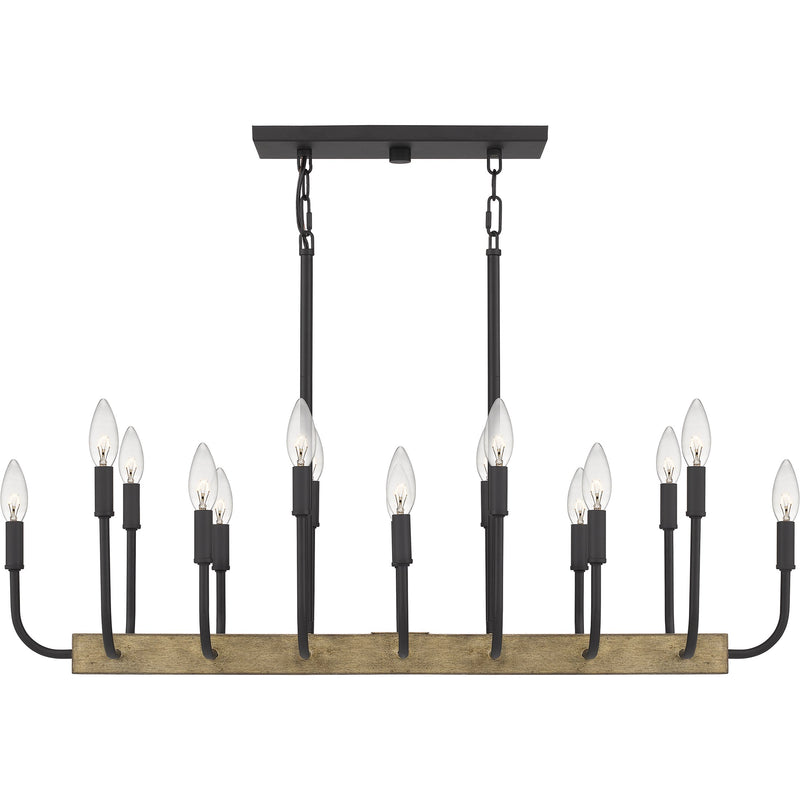 Coda - Linear chandelier 16 light earth black - COD139MBK