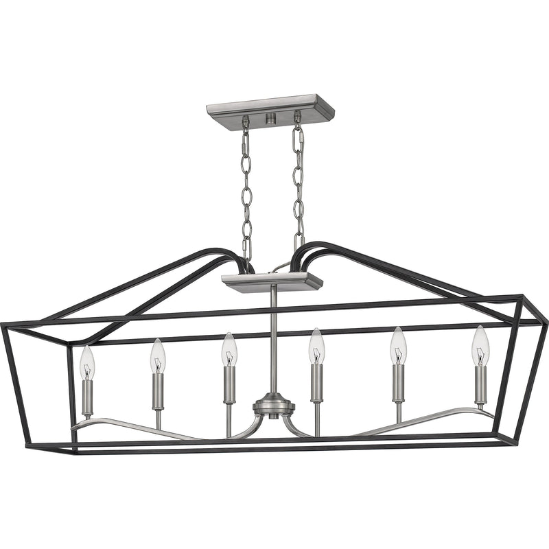 Catalina - Linear chandelier 6 light matte black - CTA642MBK