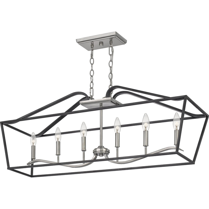 Catalina - Linear chandelier 6 light matte black - CTA642MBK