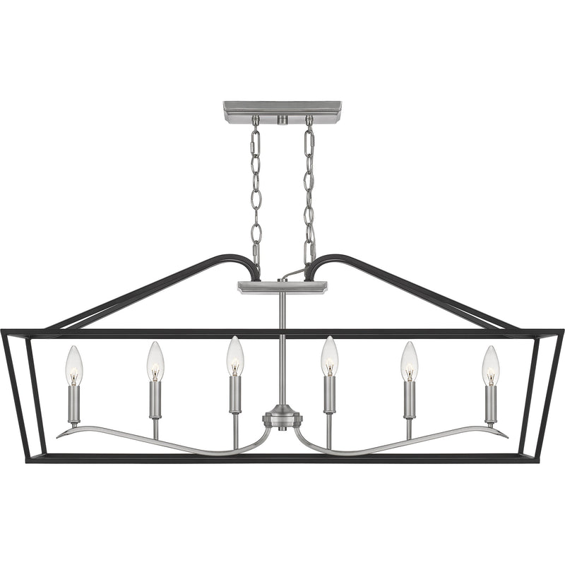 Catalina - Linear chandelier 6 light matte black - CTA642MBK