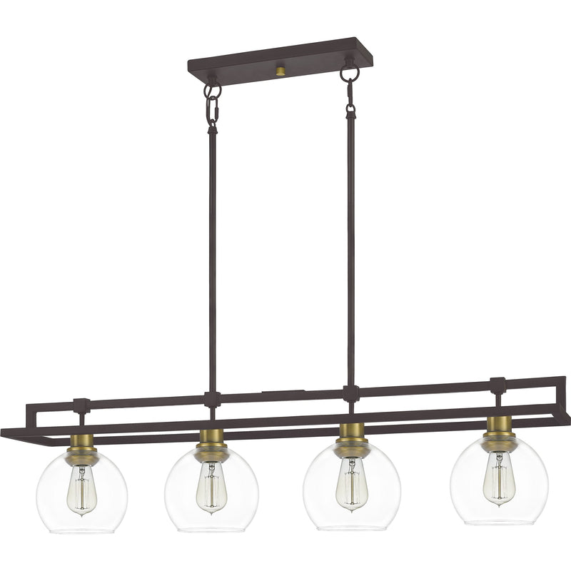 Dobbs - Linear chandelier 4 light old bronze - DBS440OZ