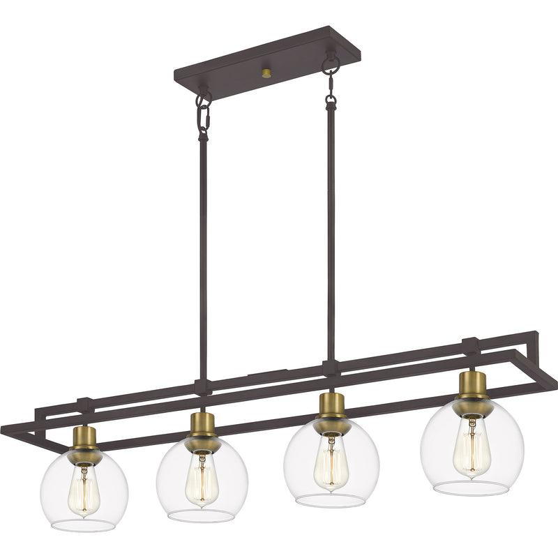 Dobbs - Linear chandelier 4 light old bronze - DBS440OZ