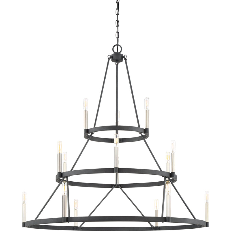 dor5015mb - chandelier multi tier Mottled Black - www.donslighthouse.ca