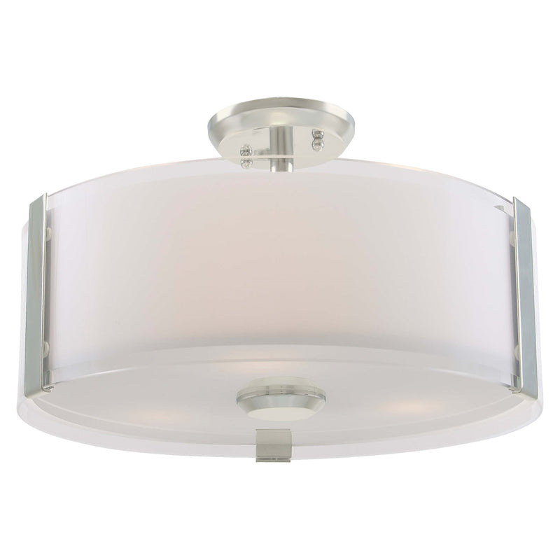 dvp14511sn-ssop - semi flush Satin Nickel with Silk Screened Opal Glass - www.donslighthouse.ca