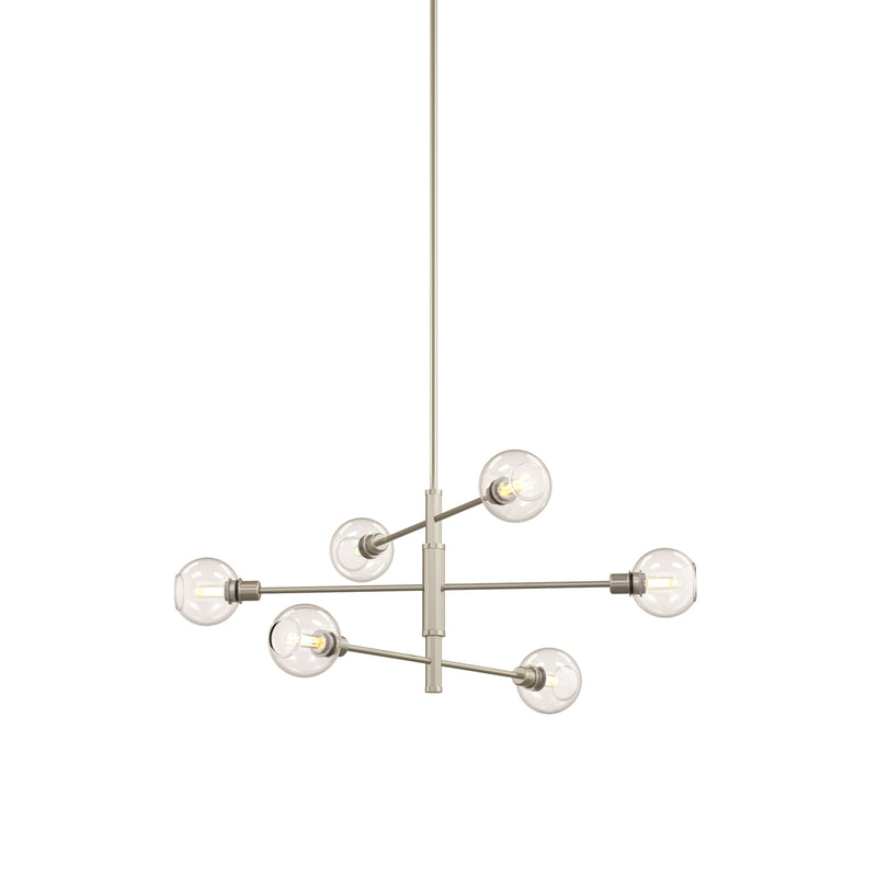 dvp20802sn-ch-cl - linear chandelier Satin Nickel and Chrome with Clear Glass - www.donslighthouse.ca