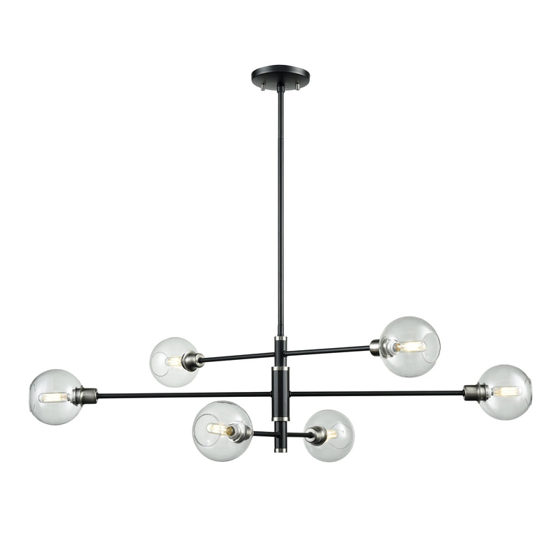 dvp20802sn_gr-cl - linear chandelier Satin Nickel and Graphite with Clear Glass - www.donslighthouse.ca