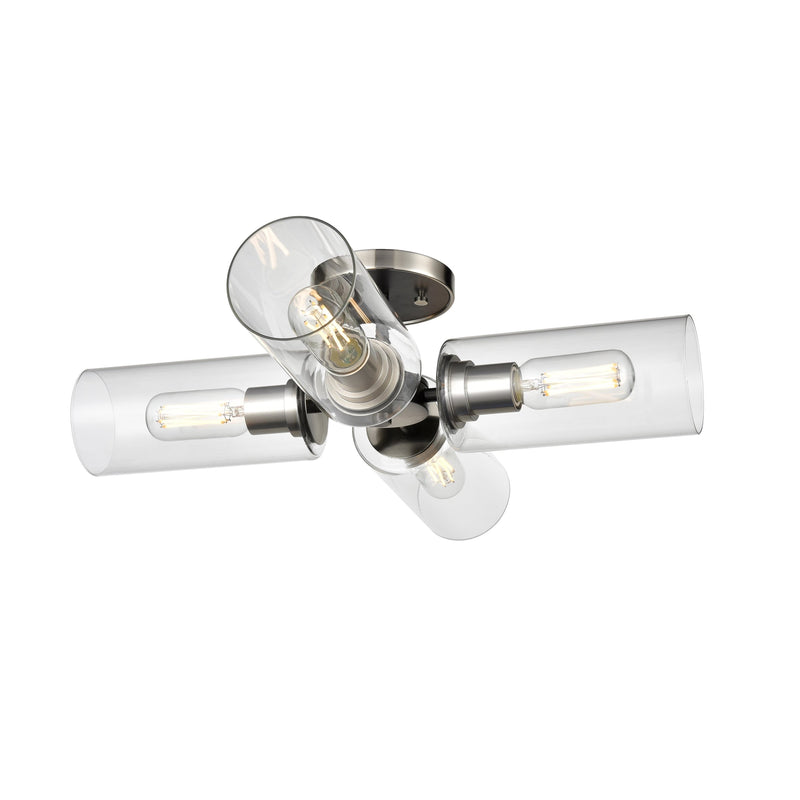 dvp24711sn_gr-cl - semi flush Satin Nickel and Graphite with Clear Glass - www.donslighthouse.ca