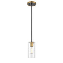 dvp24721br_gr-cl - mini pendant Brass and Graphite with Clear Glass - www.donslighthouse.ca