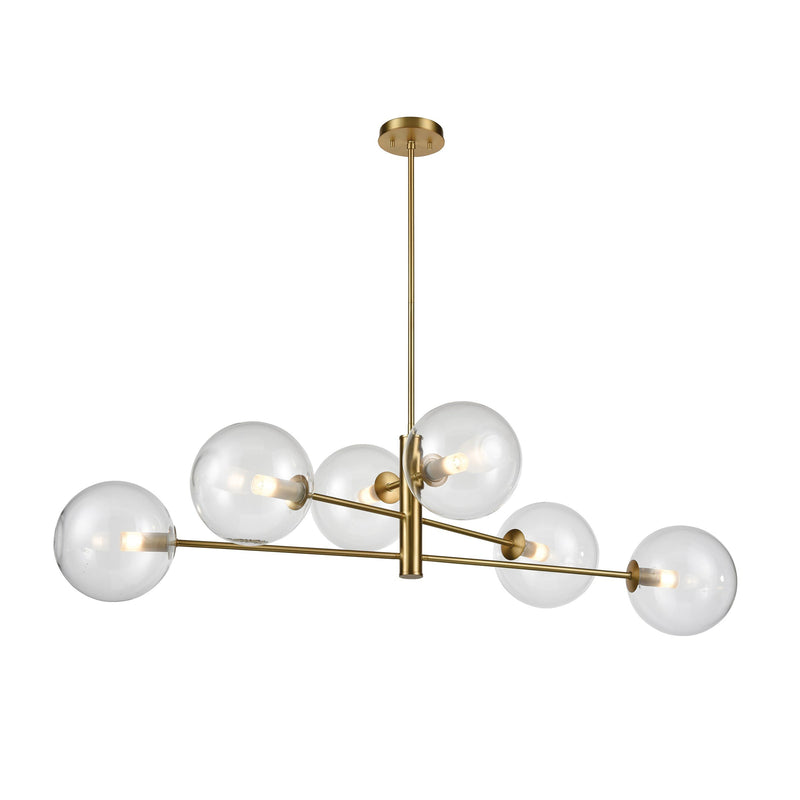 dvp27002vbr-cl - linear chandelier Venetian Brass with Clear Glass - www.donslighthouse.ca