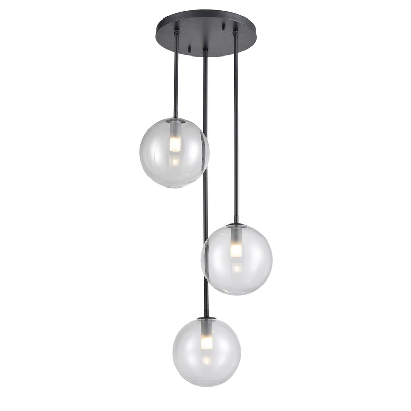 dvp27053gr-cl - multi-light pendant Graphite with Clear Glass - www.donslighthouse.ca