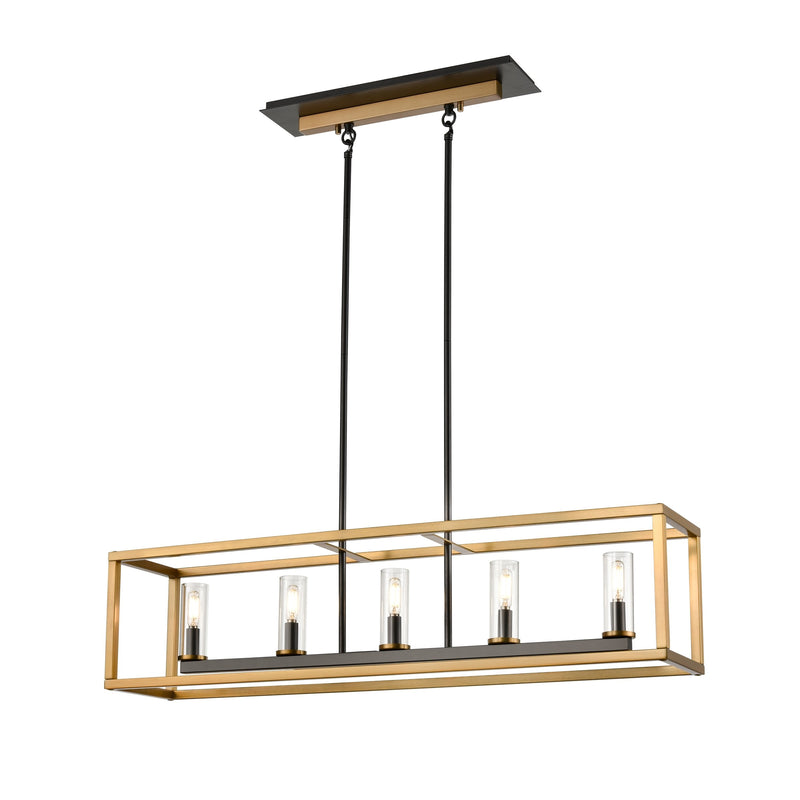 dvp28102mf_br_gr-cl - linear chandelier Multiple Finishes and Brass and Graphite with Clear Glass - www.donslighthouse.ca