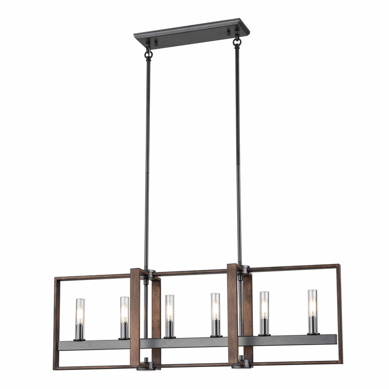 dvp30202gr_iw-cl - linear chandelier Ironwood On Metal and Graphite with Clear Glass - www.donslighthouse.ca