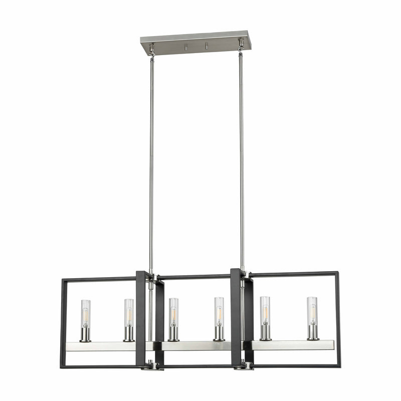 dvp30202sn_gr-cl - linear chandelier Satin Nickel and Graphite with Clear Glass - www.donslighthouse.ca
