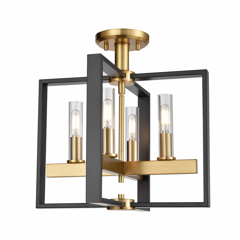 dvp30211vbr_gr-cl - semi flush Venetian Brass and Graphite with Clear Glass - www.donslighthouse.ca