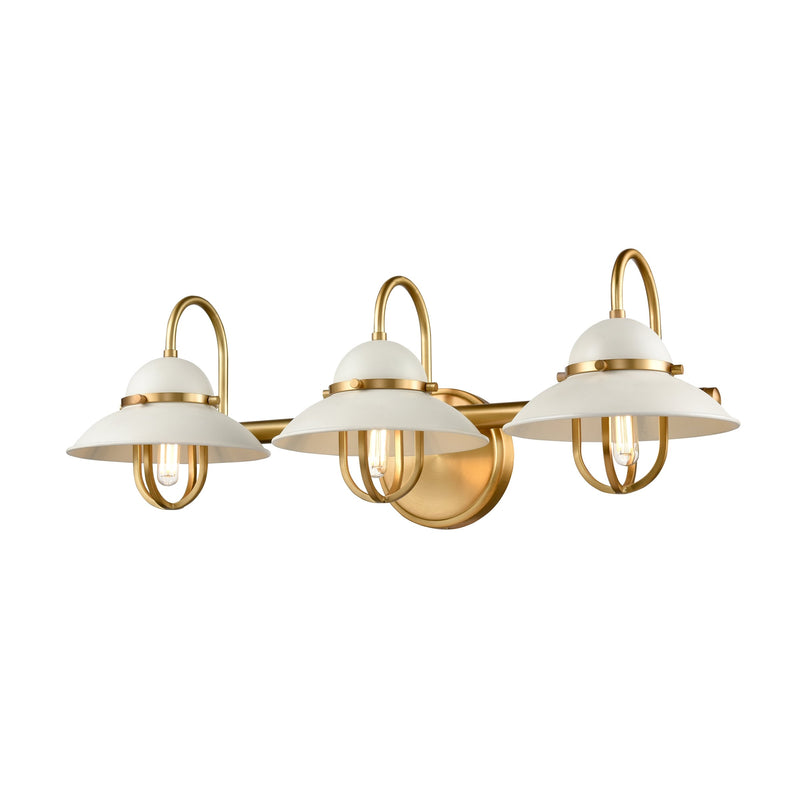 dvp31043mw_vbr - vanity 3 light Matte White and Venetian Brass - www.donslighthouse.ca