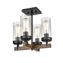 dvp38611gr_iw-cl - semi flush Graphite and Ironwood On Metal with Clear Glass - www.donslighthouse.ca