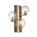 dvp40499br_gr-rpg - wall light Brass and Graphite with Ripple Glass - www.donslighthouse.ca