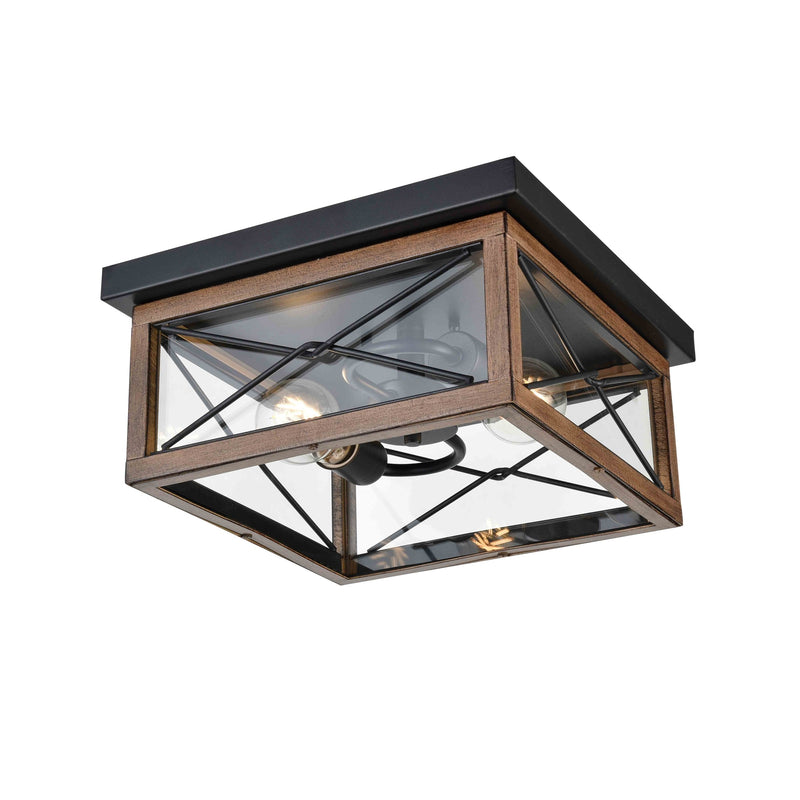 dvp43370bk_iw-cl - outdoor flush Black and Ironwood On Metal with Clear Glass - www.donslighthouse.ca