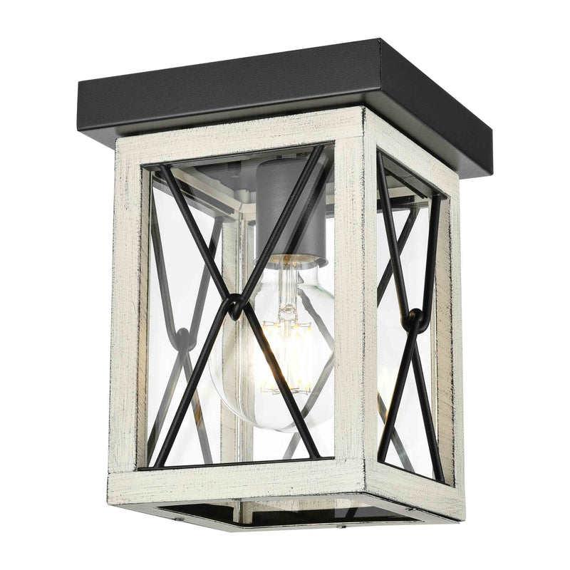 dvp43374bk_biw-cl - outdoor flush Black and Birchwood On Metal with Clear Glass - www.donslighthouse.ca
