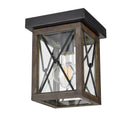 dvp43374bk_iw-cl - outdoor flush Black and Ironwood On Metal with Clear Glass - www.donslighthouse.ca