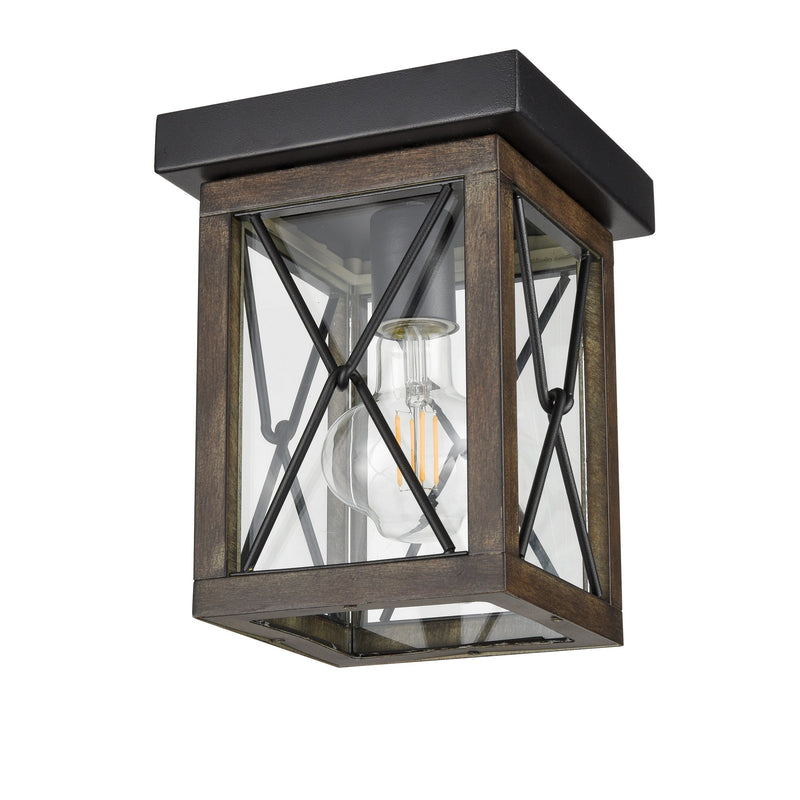 dvp43374bk_iw-cl - outdoor flush Black and Ironwood On Metal with Clear Glass - www.donslighthouse.ca