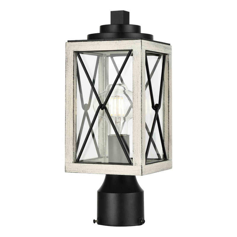dvp43377bk_biw-cl - outdoor post Black and Birchwood On Metal with Clear Glass - www.donslighthouse.ca