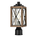 dvp43377bk_iw-cl - outdoor post Black and Ironwood On Metal with Clear Glass - www.donslighthouse.ca