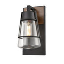 dvp44472bk_iw-cl - outdoor wall Black and Ironwood On Metal with Clear Glass - www.donslighthouse.ca