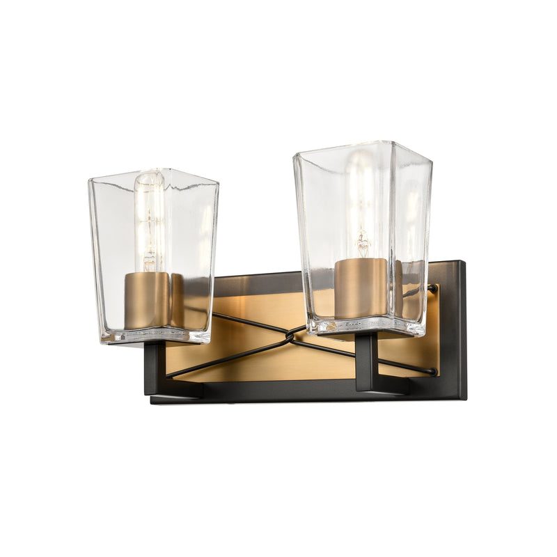 dvp46922br_gr-cl - vanity 2 light Brass and Graphite with Clear Glass - www.donslighthouse.ca