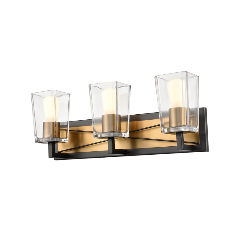 dvp46943br_gr-cl - vanity 3 light Brass and Graphite with Clear Glass - www.donslighthouse.ca