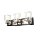 dvp46943sn_gr-cl - vanity 3 light Satin Nickel and Graphite with Clear Glass - www.donslighthouse.ca