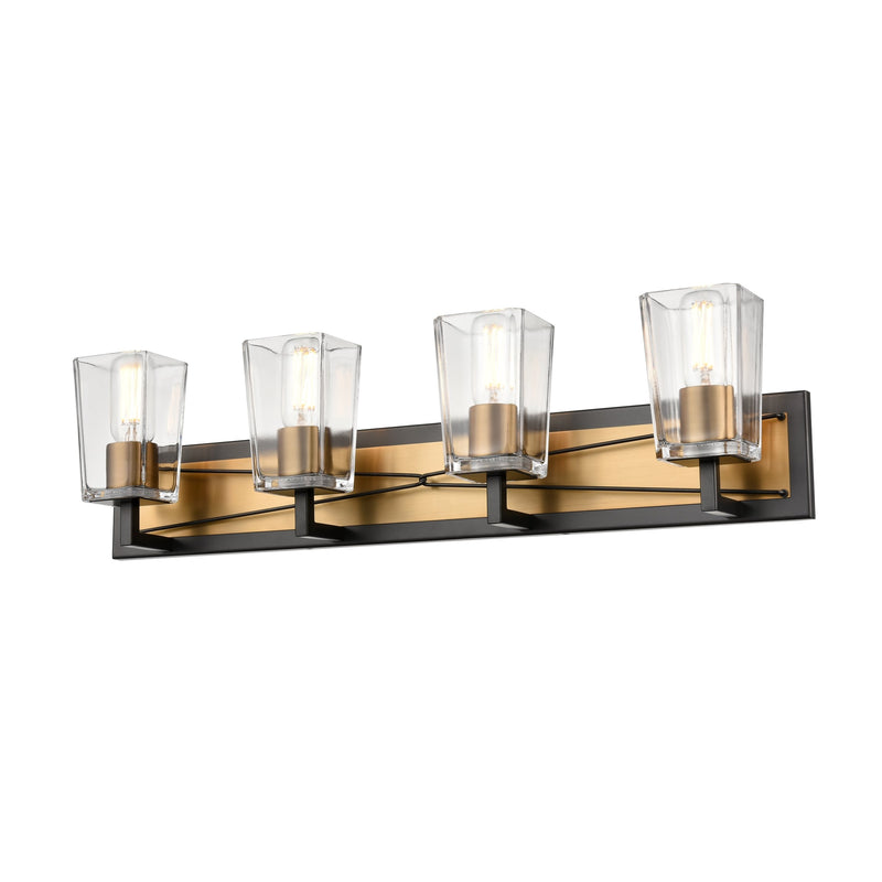 dvp46944br_gr-cl - vanity 4 light Brass and Graphite with Clear Glass - www.donslighthouse.ca