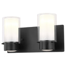 dvp9022gr-op - vanity 2 light Graphite with Half Opal Glass - www.donslighthouse.ca