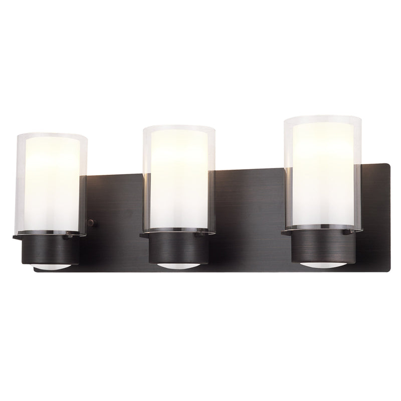 dvp9043gr-op - vanity 3 light Graphite with Half Opal Glass - www.donslighthouse.ca