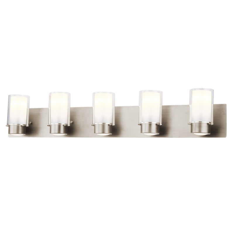 dvp9055bn-op - vanity 5 light Buffed Nickel with Half Opal Glass - www.donslighthouse.ca