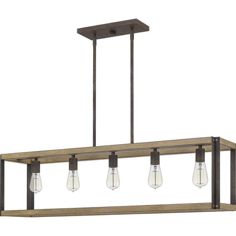 Finn - Linear chandelier 5 light rustic black - FNN542RK