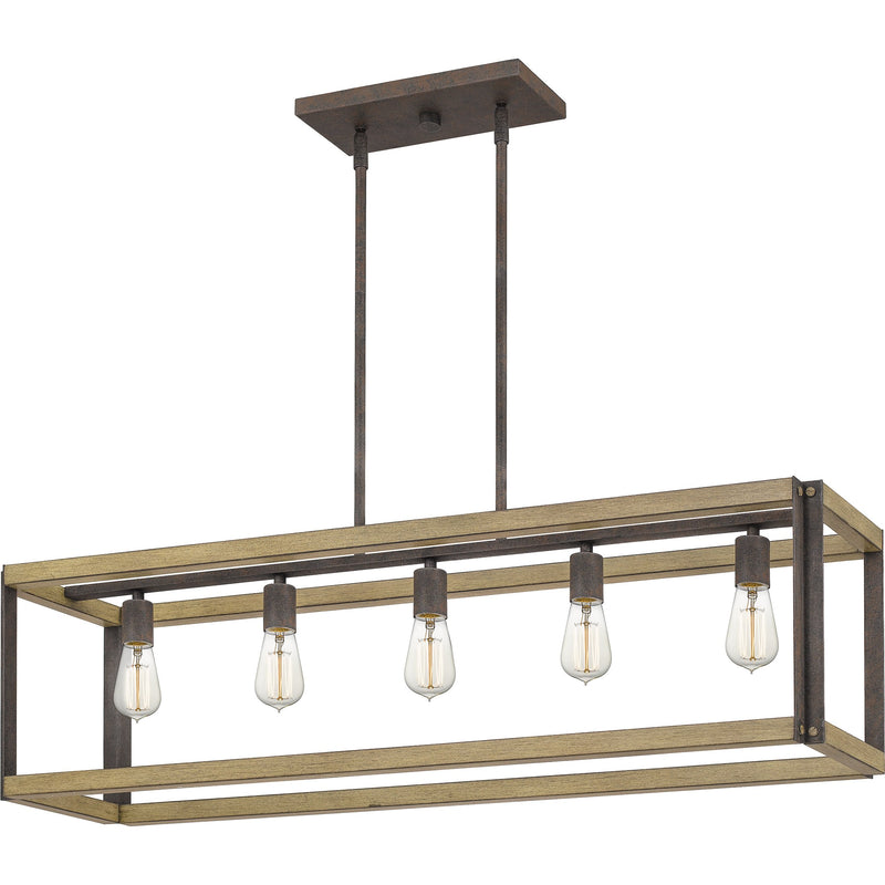 Finn - Linear chandelier 5 light rustic black - FNN542RK