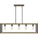 Finn - Linear chandelier 5 light rustic black - FNN542RK