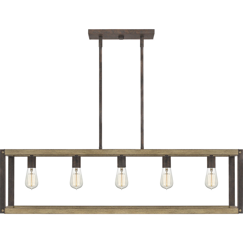 Finn - Linear chandelier 5 light rustic black - FNN542RK