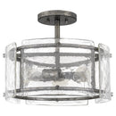 Fortress - Semi-flush mount 3 light mottled silver - FTS1716MM