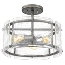Fortress - Semi-flush mount 3 light mottled silver - FTS1716MM