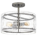 Fortress - Semi-flush mount 3 light mottled silver - FTS1716MM