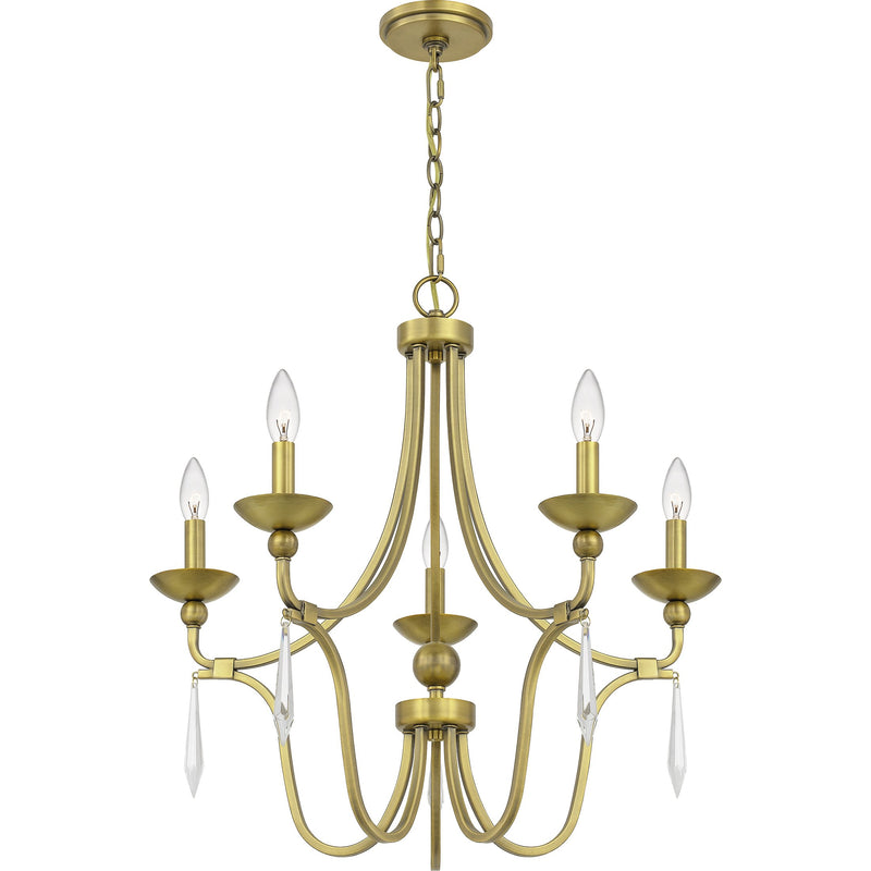 Joules - Chandelier 5 light aged brass - JOU5025AB