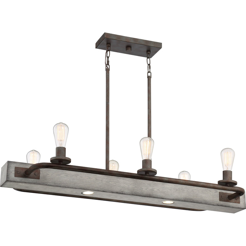 Melville - Linear chandelier 6 light iron gate - MVL642IN