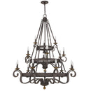 Noble - Chandelier 18 light rustic black - NBE5018RK