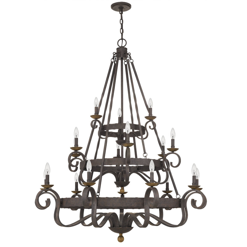 Noble - Chandelier 18 light rustic black - NBE5018RK