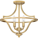 Harvel - Semi-flush mount 4 light weathered brass - QF5119WS