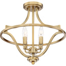 Harvel - Semi-flush mount 4 light weathered brass - QF5119WS